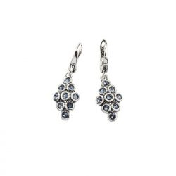 Oxidized silver earrings Swarovski K 1807