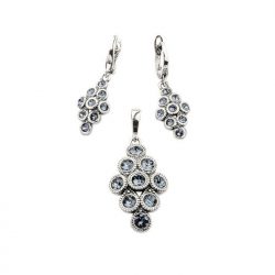 Oxidized silver earrings Swarovski K 1807