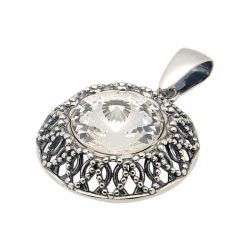 Srebrny wisiorek z kryształem Swarovskiego W 1914
