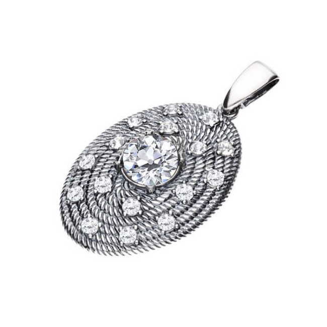 Srebrny oksydowany wisiorek z kryształem Swarovski W 1996 Srebrny oksydowany wisiorek z kryształem Swarovski W 1996