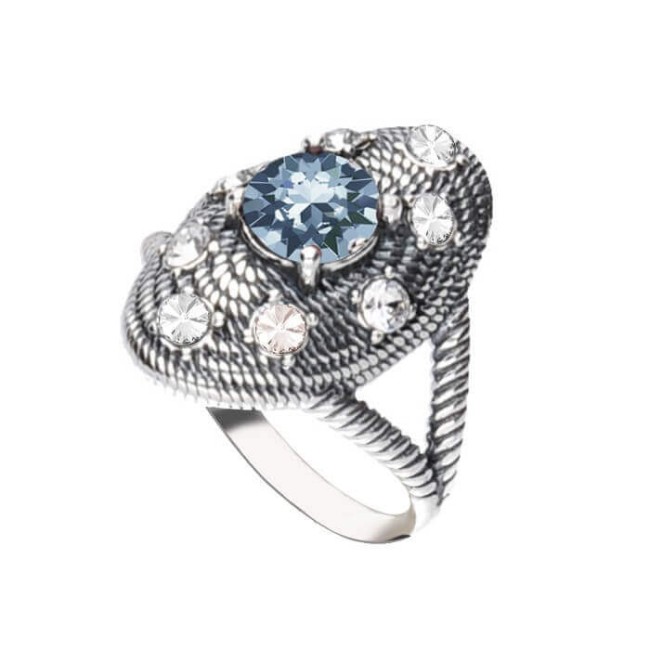 Srebrny oksydowany pierścionek z kryształem Swarovski PK 1996 Srebrny oksydowany pierścionek z kryształem Swarovski PK 1996