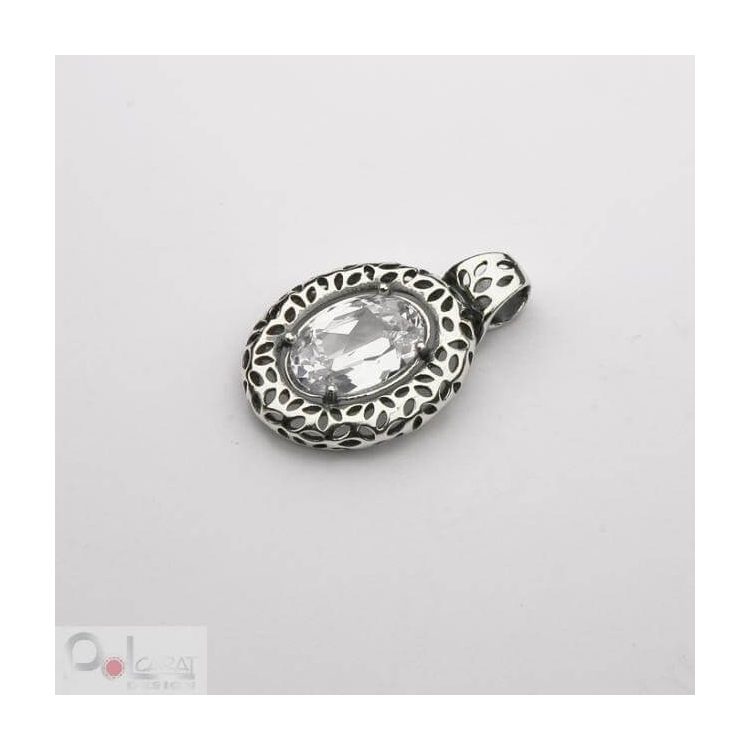 Silver pendant with zircon W 1543