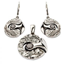 Silver earrings with zircons K 1622