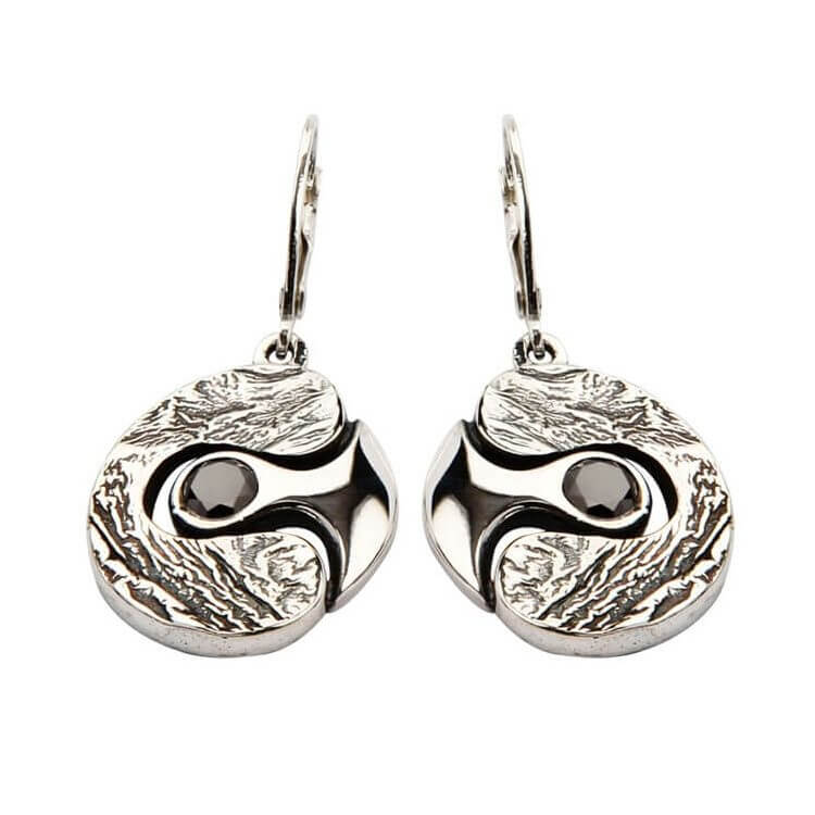 Silver earrings with zircons K 1622