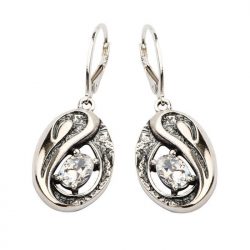 Silver earrings with zircons K 1623