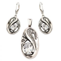 Silver earrings with zircons K 1623