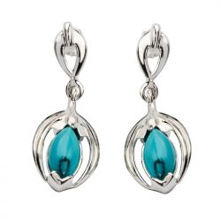 Silver earrings with turquoise K 599 Turquoise