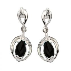 Silver earrings 599 Onyx