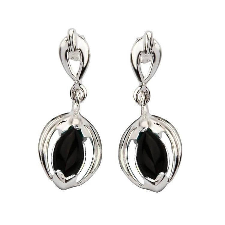 Silver earrings 599 Onyx