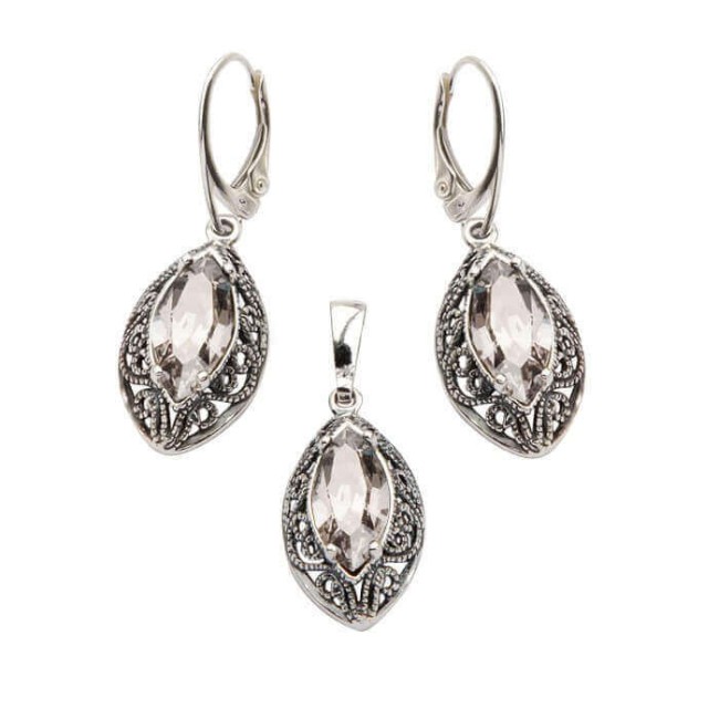 Srebro oksydowane komplet Swarovski KPL 991 Srebro oksydowane komplet Swarovski KPL 991