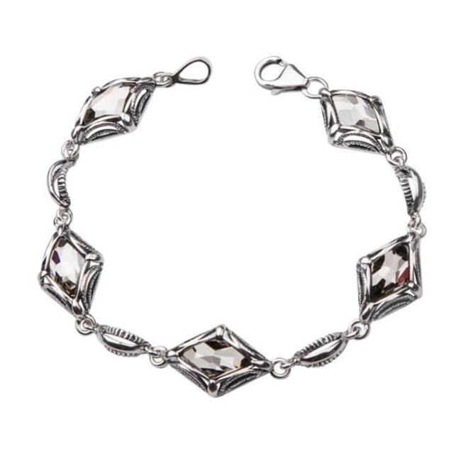Bransoletka srebrna z kryształami Swarovskiego L 972 Bransoletka srebrna z kryształami Swarovskiego L 972