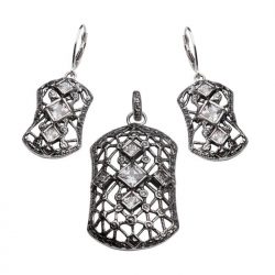 Silver earrings with cubic zirconia K 1511
