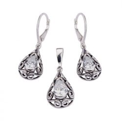 Silver earrings with cubic zirconia K 1555