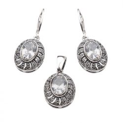 Silver earrings with K 998 zircon