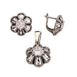 Silver earrings with zircons K 1615