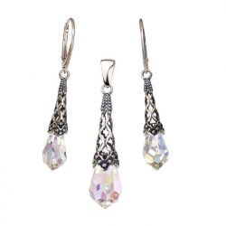 Silver earrings with K 2035 crystal