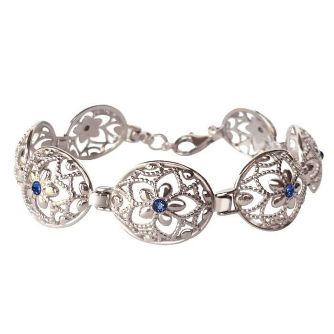 Srebrna bransoletka z kryształami Swarovski L 2021 Srebrna bransoletka z kryształami Swarovski L 2021