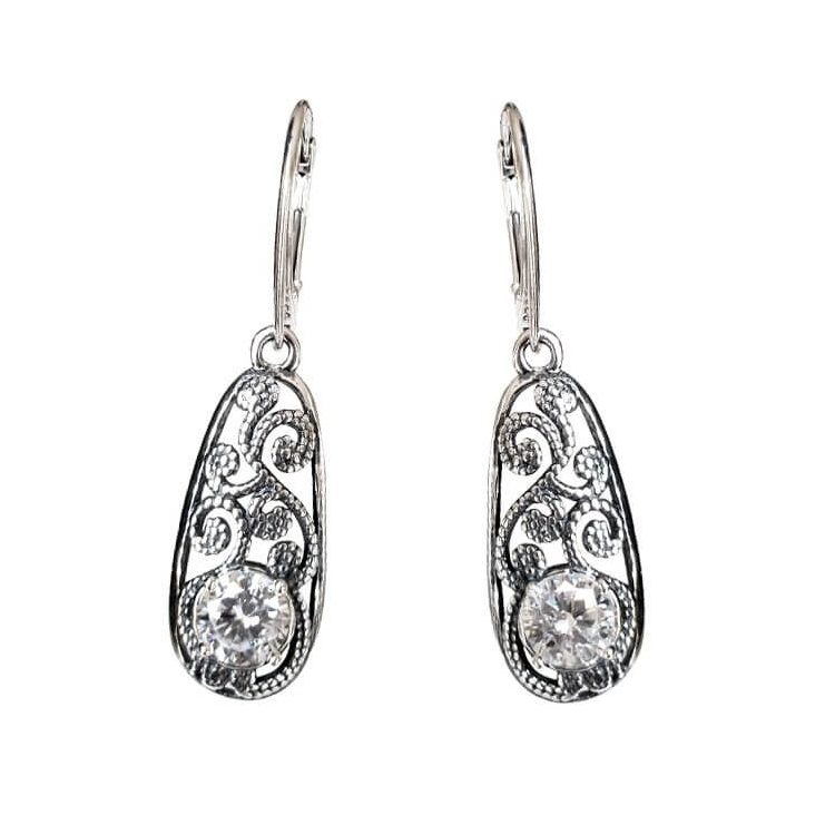 Silver earrings with zircons K 2068