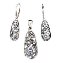 Silver earrings with zircons K 2068