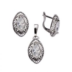 Silver earrings with zircons K 1576