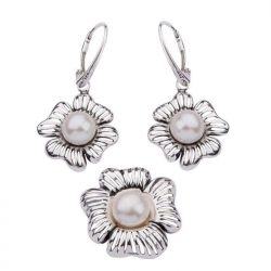Silver earrings with pearl K 1565