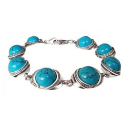 Bracelet with turquoise oxidized silver L 1805 turquoise