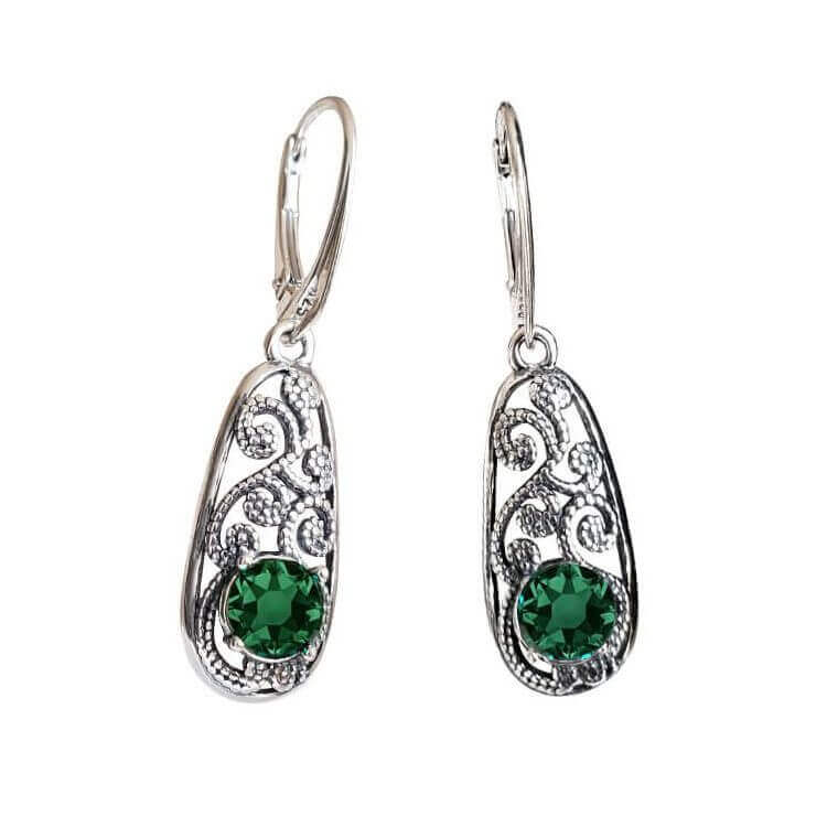 Silver earrings with Swarovski crystals K 2068