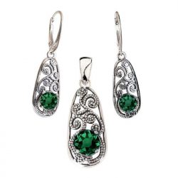 Silver earrings with Swarovski crystals K 2068
