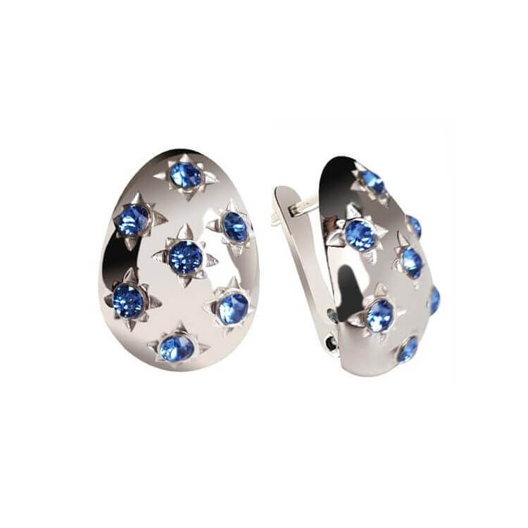Silver earrings with Swarovski crystals K3 1928