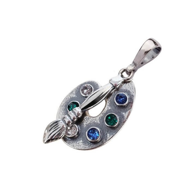 Srebrny wisiorek PALETA I PĘDZEL MALRSKI Swarovski W 1251 Srebrny wisiorek PALETA I PĘDZEL MALRSKI Swarovski W 1251