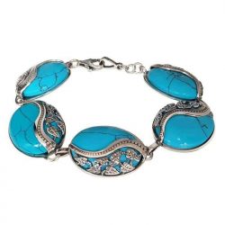 Silver bracelet with turquoise L 1716 turquoise