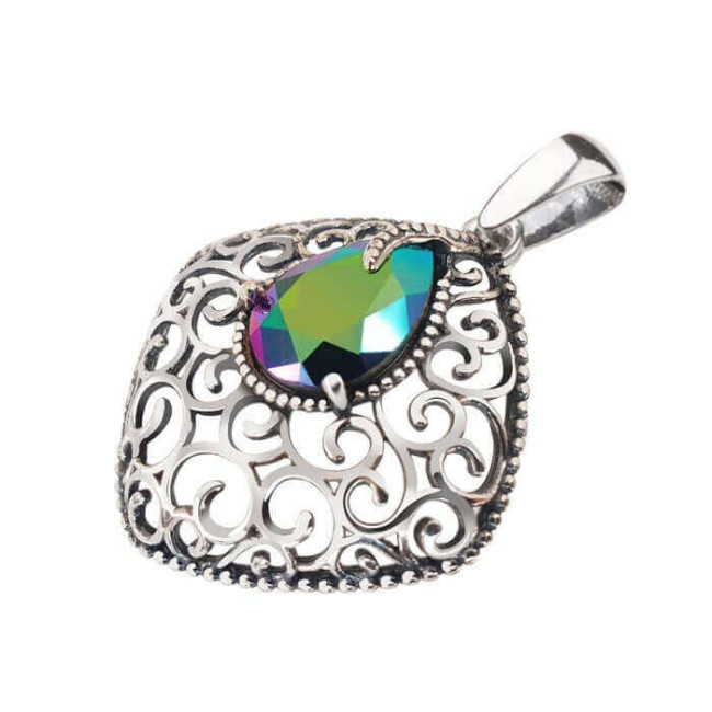 Srebrny oksydowany wisiorek z kryształem Swarovski W 2075 Srebrny oksydowany wisiorek z kryształem Swarovski W 2075