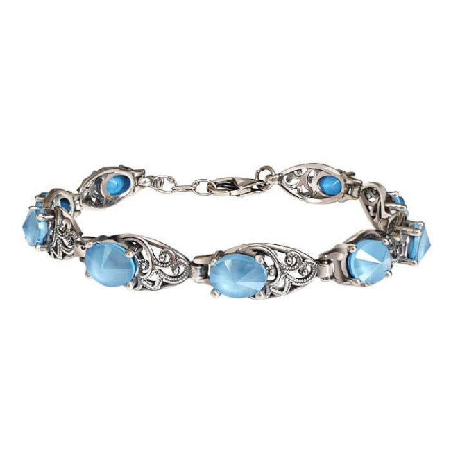 Bransoletka srebrna oksydowana Swarovski Elements L 2050 Bransoletka srebrna oksydowana Swarovski Elements L 2050