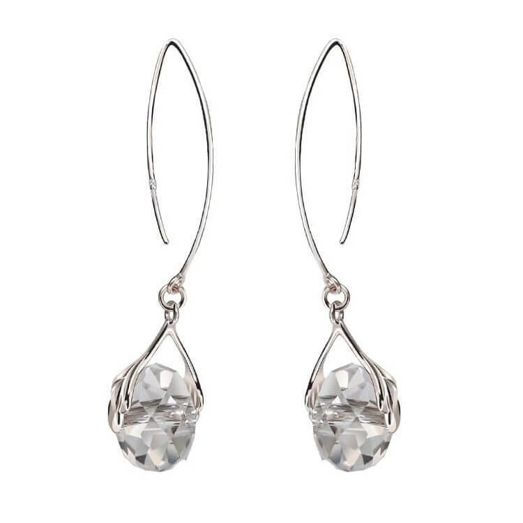 Silver earrings with K 3001 zircons