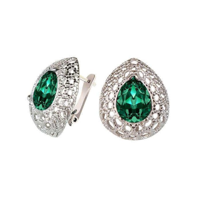Kolczyki z zielonymi oczkami - swarovski crystal emerald Kolczyki z zielonymi oczkami - swarovski crystal emerald