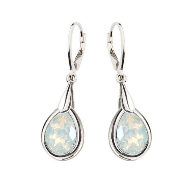 White opal crystal kolczyki srebrne White opal crystal kolczyki srebrne
