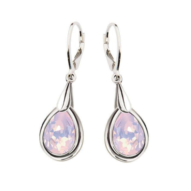 Kolczyki srebrne swarovski rodowane rose water opal Kolczyki srebrne swarovski rodowane rose water opal
