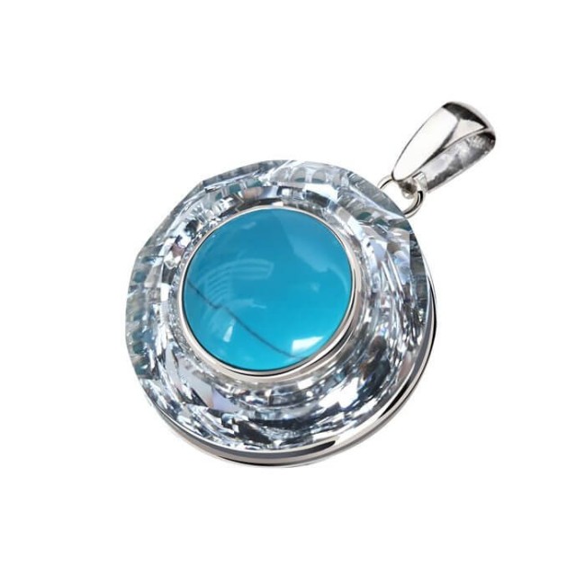 Wisiorek srebrny swarovski crystal cosmic ring crystal cal turkus 1705 Wisiorek srebrny swarovski crystal cosmic ring crystal cal turkus 1705
