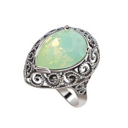 Srebrny pierścionek z kryształem Swarovski PK 2087 Chrysolite Opal