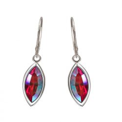Silver rhodium plated earrings with Swarovski crystals K 2081 (big)