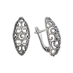 K3 2083 silver oxidized earrings