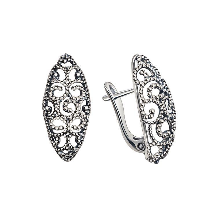 K3 2083 silver oxidized earrings